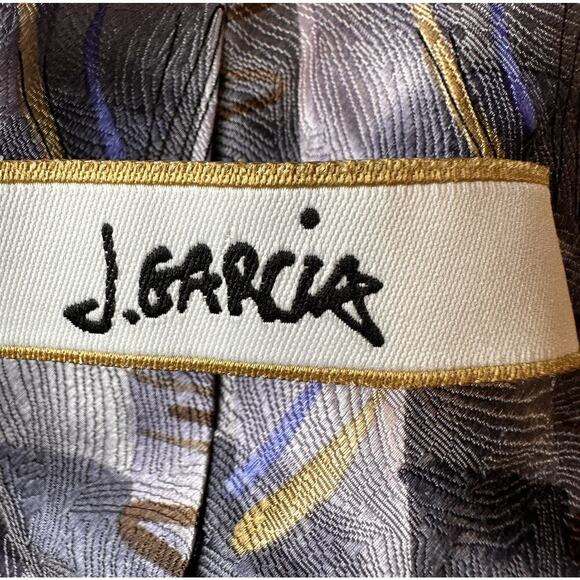 Vtg Jerry Garcia Men's Neck Silk Tie Chicken And Cat Purple Retro 90’s Ltd Ed 41 - Picture 4 of 10